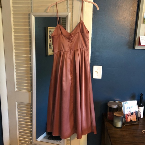 pink silk dress h&m Women's Light pink Wrapover satin dress